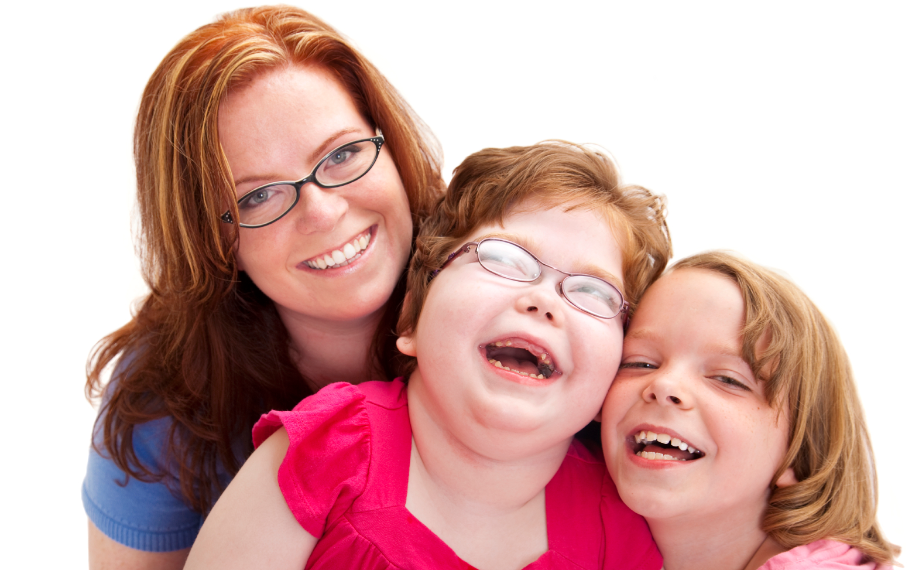mom and two daughters